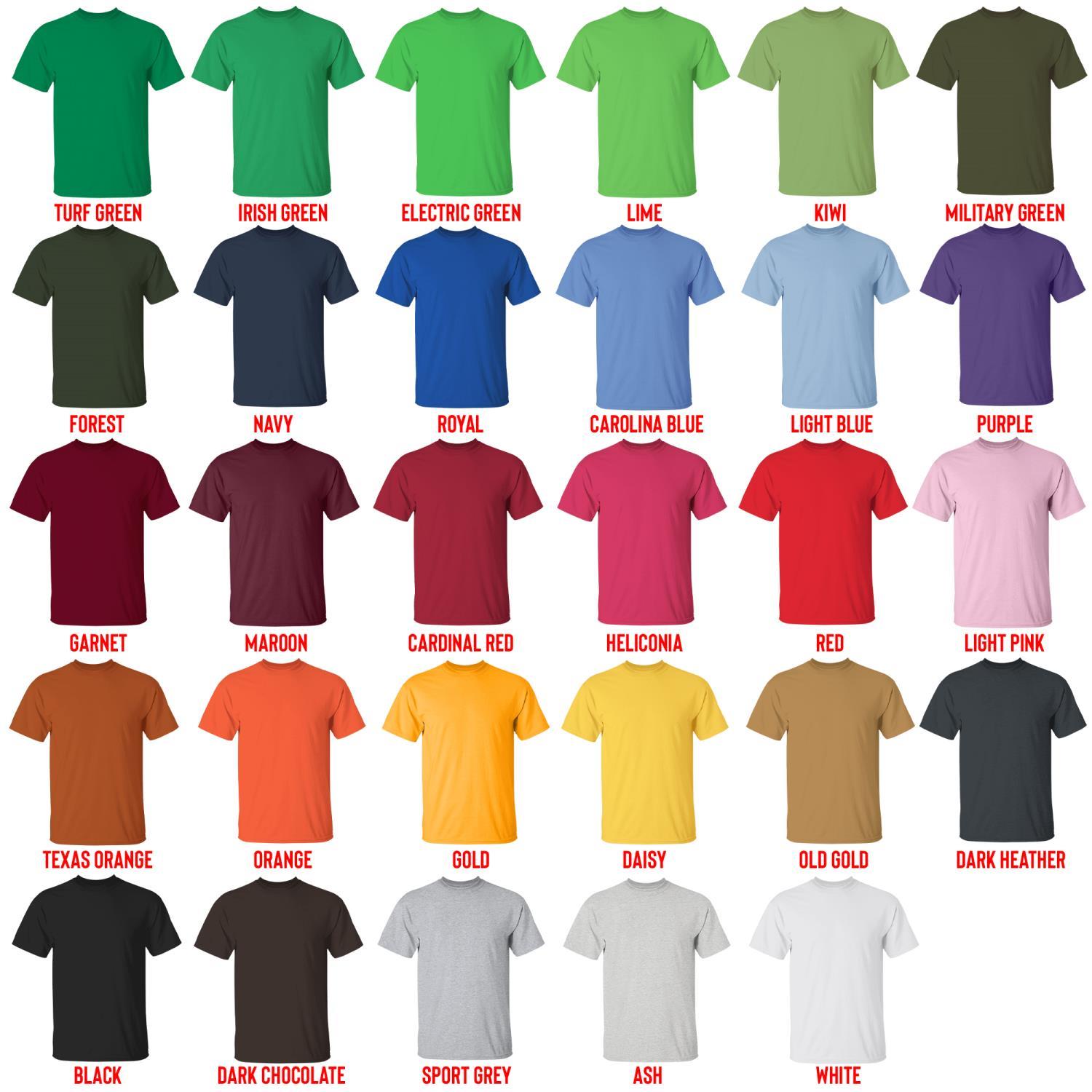 t shirt color chart - Banana Fish Store