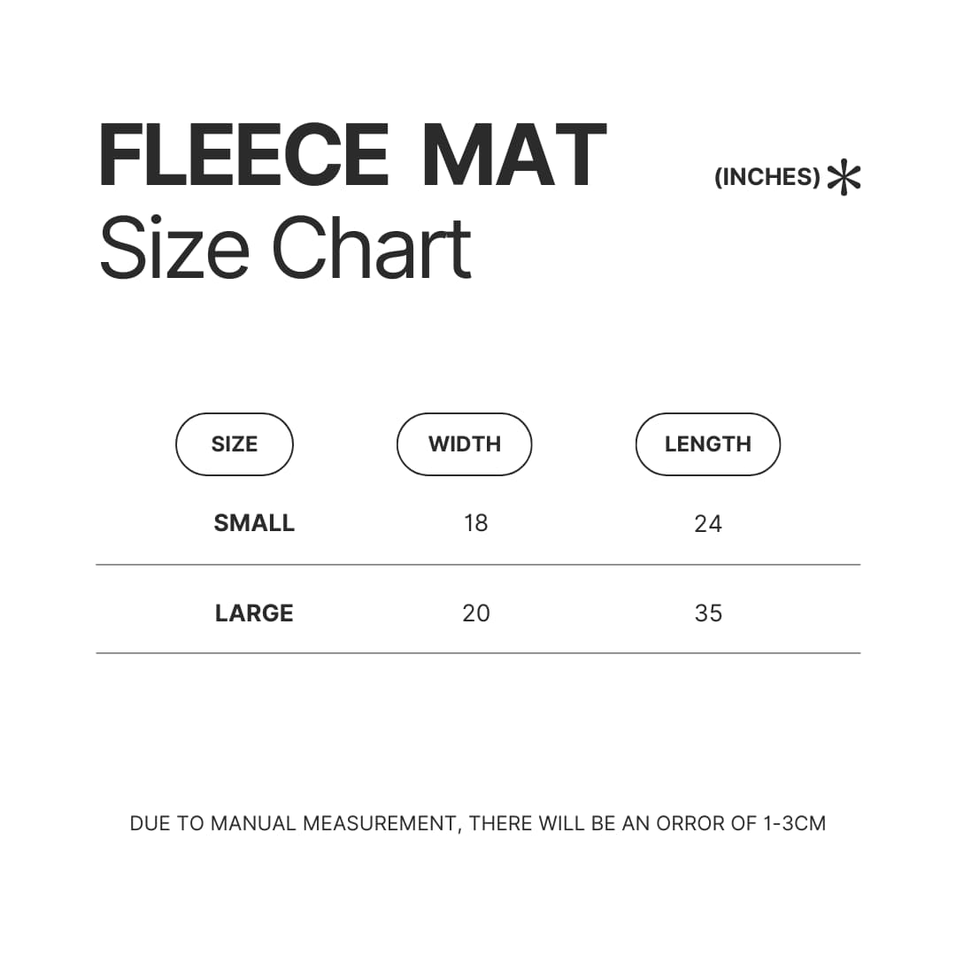 Fleece Mat Size Chart - Banana Fish Store