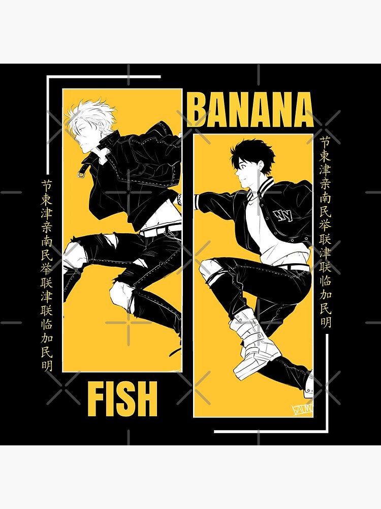 Banana Fish Retro Throw Pillow - Image 2