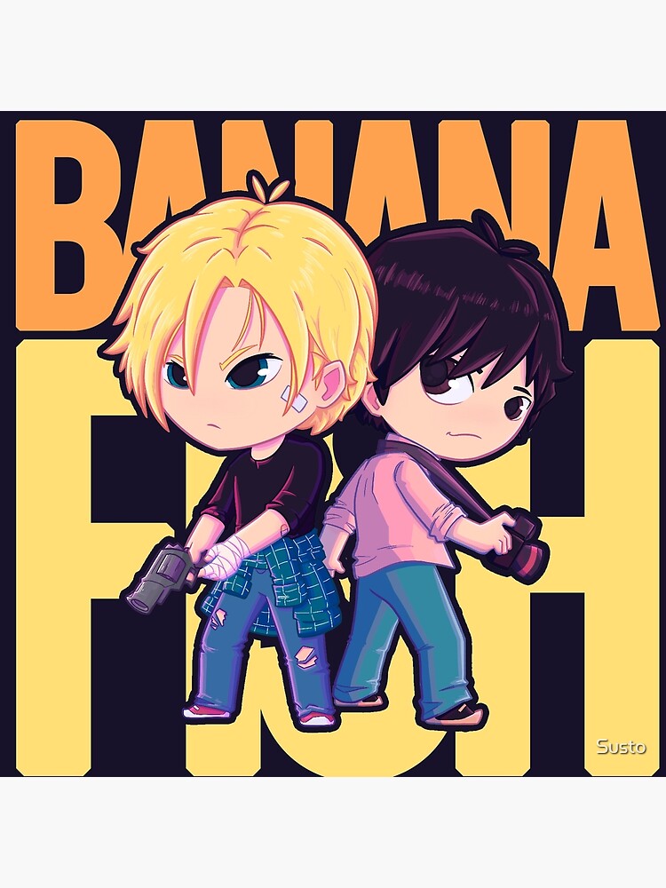 Banana Fish Chibi Cute Throw Pillow - Image 2