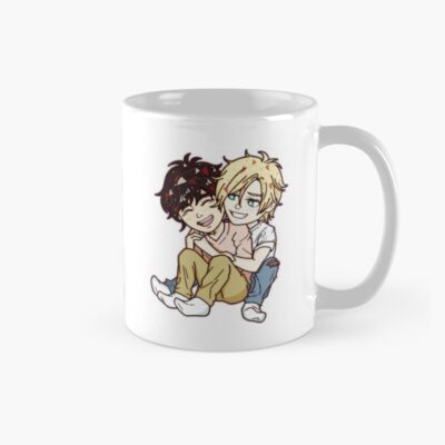 Banana Fish Cute Chibi Couple Sitting Together Mug