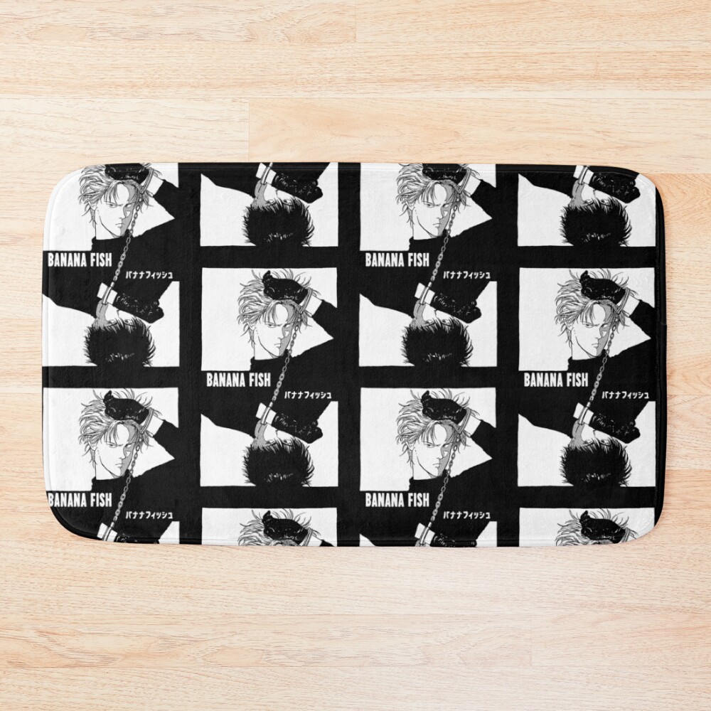 Banana Fish Chains Bw Bath Mat
