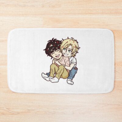 Banana Fish Cute Chibi Couple Sitting Together Bath Mat