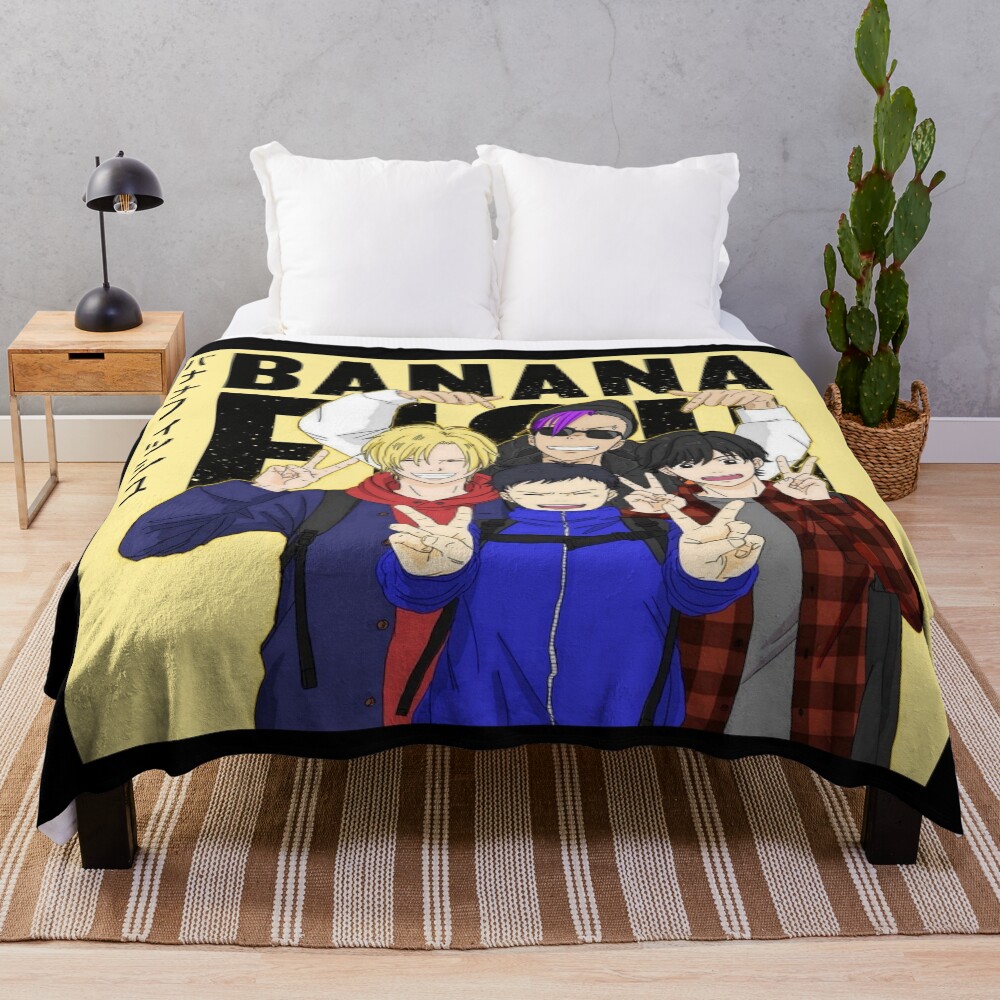 Banana Fish Friend Group Throw Blanket