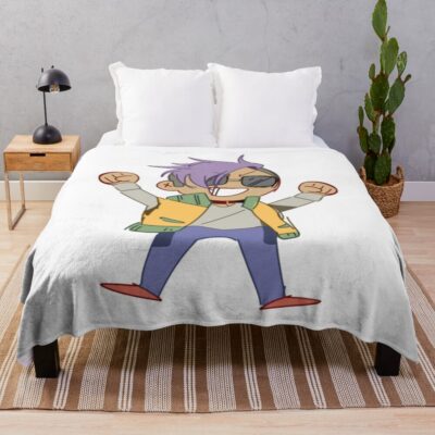 Banana Fish Shorter Chibi By Marilious Throw Blanket