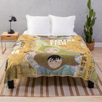 Banana Fish Eiji And Ash Throw Blanket