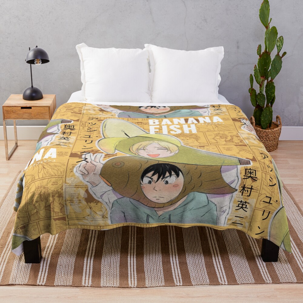 Banana Fish Eiji And Ash Throw Blanket