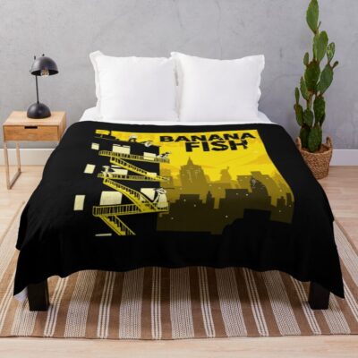 Banana Fish Nyc Skyline Throw Blanket