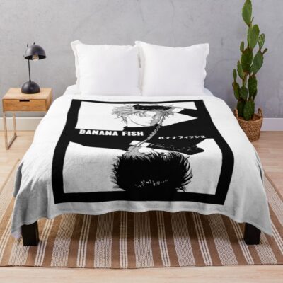 Banana Fish Chains Bw Throw Blanket
