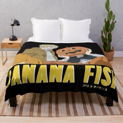 Banana Fish For Halloween Throw Blanket