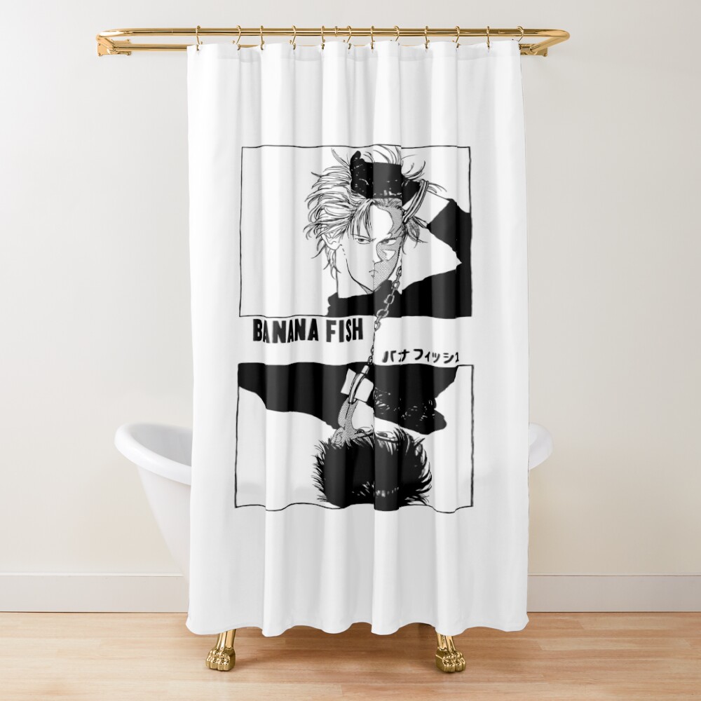 Banana Fish Chains Black Shower Curtain