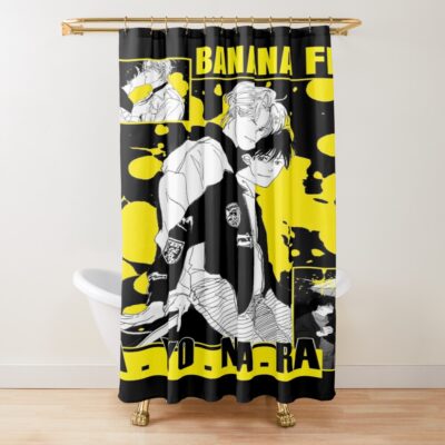 Banana Fish Cute Couple Shower Curtain