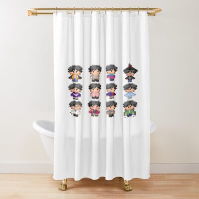 Eiji Okumura In Pixels Shower Curtain