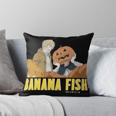 Banana Fish For Halloween Throw Pillow