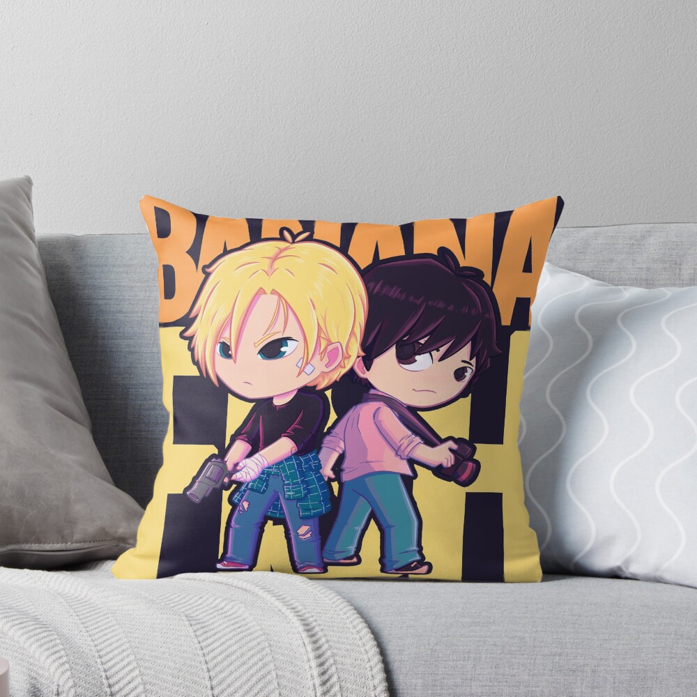 Banana Fish Chibi Cute Throw Pillow