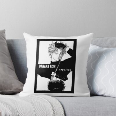 Banana Fish Chains Bw Throw Pillow