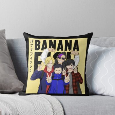 Banana Fish Friend Group Throw Pillow